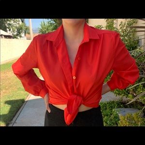 Red Button Down